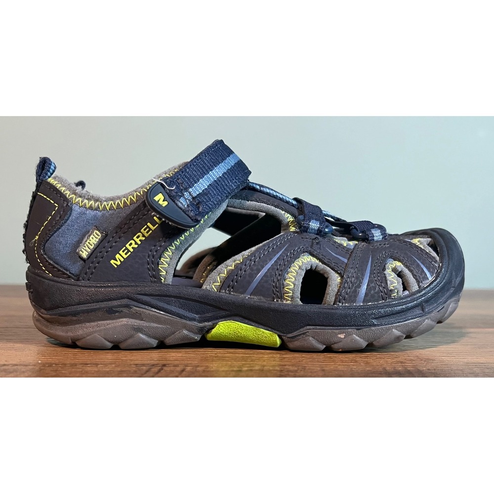 Merrell Hydro Kids Water Sandals Navy Blue Lime Green MC59375 Size 1M